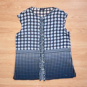 Paul & Shark Yachting Women's Cotton Silk Polka Dot Blouse Top, Size XXL